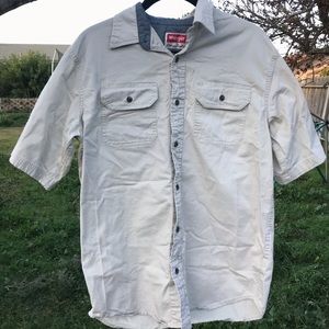 Wrangler Comfort Flex Beige Button Up